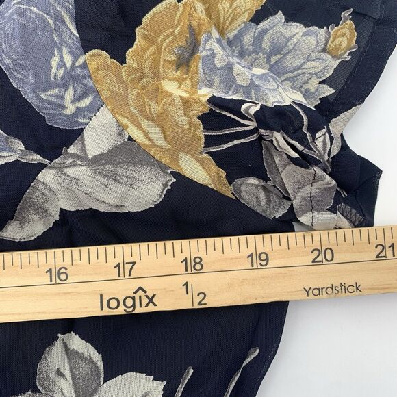 Laura Ashley Vintage Dress Short Sleeve Lined Blue Floral Midi Sz 8‎ - Picture 8 of 9